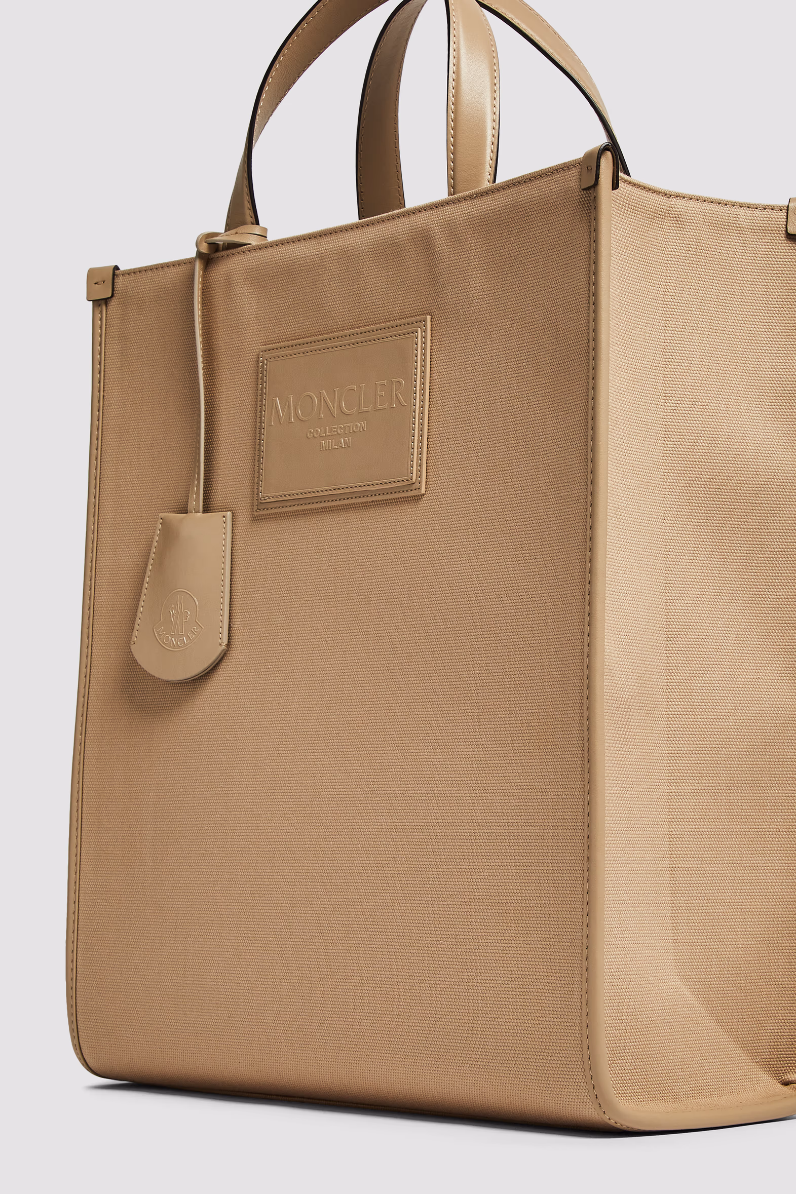 Bolso tote de lona con ribetes de piel Alanah Hombre Beige Moncler 3